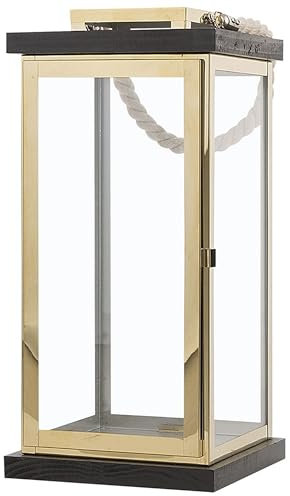 Beliani Dekorative Laterne Messing/schwarz Borneo