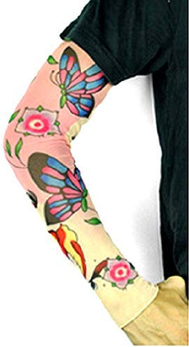 Manicotto Tattoo - Indossabile - Manica - Tatuaggio Finto - Immagine - Farfalla Fiori Rondini - Tatoo - Mezza Manica - Tribale - W104 - Modello 7 - Idea regalo