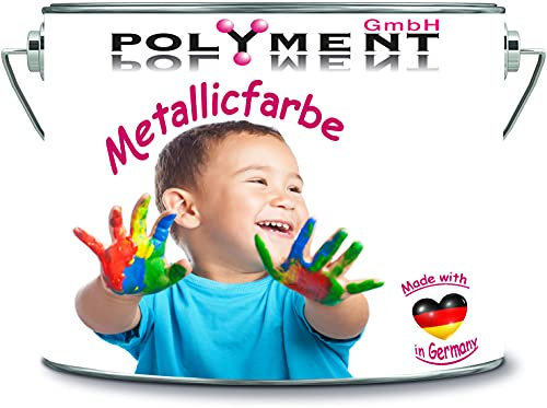 Metallicfarbe in bunt abwaschbar wasserbasierend Innenwandfarbe in vielen exklusiven hochwertigen Farben (5 l, Silber)