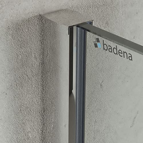 Wandanschlussprofil Dusche I Aluminium U-Profil Glas Duschabtrennung I Wandprofil Walk-In-Dusche I Duschprofil I Klemmprofil Wandhalterung (200cm für 8mm Glasstärke, Duschprofil Chromoptik)