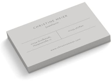 Visitenkarten | 350 g Qualitätsdruck | 1-seitig | Text + Farbe sofort anpassen | 85 x 55 mm | sofort gestalten | Design Chart | hochwertig (Grau, 50 Stück)