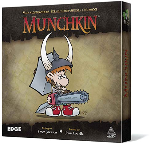 EDGE Studio | Munchkin | Kartenspiel | Tötet die Monster, stehle den Schatz, steche Deine Freunde | ab 10 Jahren, 3 bis 6 Spieler, 60 Minuten pro Spiel | Spanisch