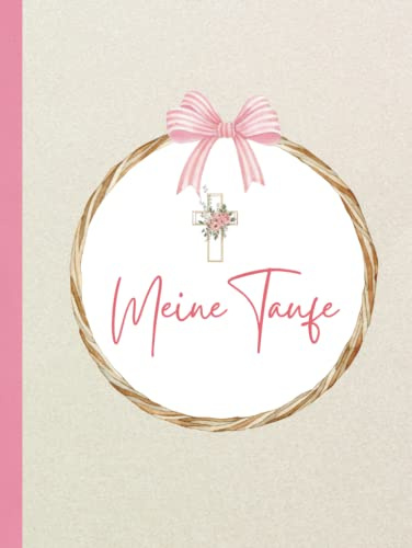 Taufe Gästebuch: für Mädchen & Junge Erinnerungsbuch mit Fragen & Fingerabdruck Baum zur Meine Taufe Deko Hardcover Taufbuch Geschenk Taufgästebuch zum Ausfüllen Taufgeschenke Rosa