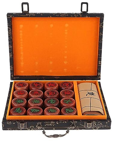Set di Scacchi Cinesi, Palissandro Arcuato Il Tradizionale Gioco da Tavolo Classico Xiangqi con Custodia Avvolta per Pu per I Giochi per Feste in Casa