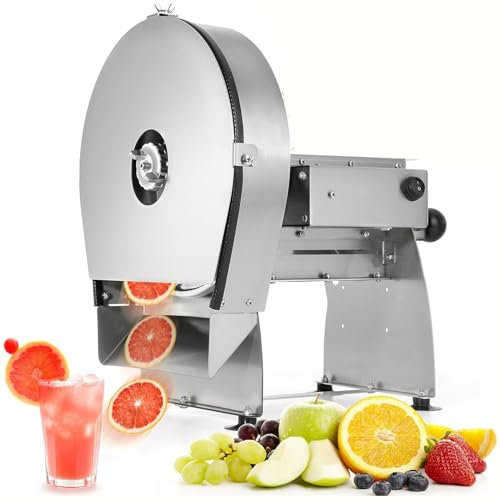 DDZJTPP Commercial Vegetable Fruit Slicer Electric Manual Onion Cabbage Slicing Machine 0-10mm Thickness Adjustable Stainless Steel Multifunctional Food Shredder Cutter for Potatoes,Lemons,Tomatoes