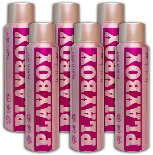 6 er Pack Playboy Play It Sexy Deodorant Deo Deospray 6 x 150 ml