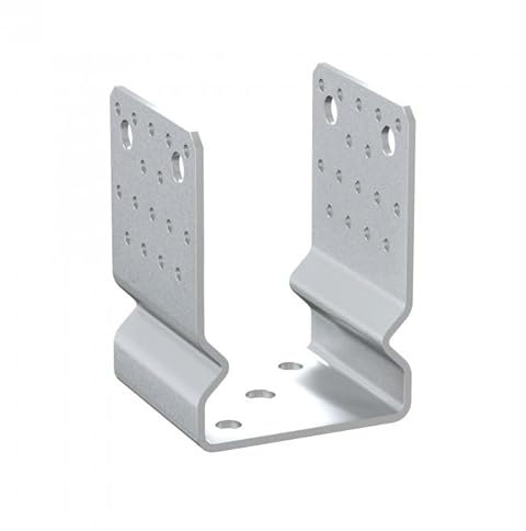 GRUNDLINE - U Pfostenträger aufschrauben - Pfostenanker - Feuerverzinkt - PSSOZ - 101x100x150 Pfostenhalter - U Profil Stahl - Bodenanker für Holzpfosten - Pfostenschuhe - Stützenfuß Zaunpfosten