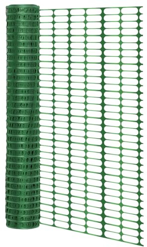 Eulenke - 100m FlexiGuard Mobiler Kunststoffzaun, Höhe 1m - Praktischer Absperrzaun für Garten, Bau und Sicherheit. Vielseitiges Zaunnetz für unterschiedlichste Anwendungen(Grün)(50m2X)