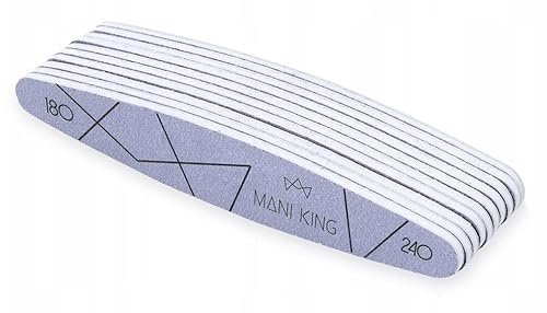 MANI KING Nagelfeile - Ellipse 180/240 – 10 Stück Für Maniküre Und Pediküre - Hochwertige Nagelfeilen Für Gel-Nägel - Gelnägel Set - Ideal Für Gel Nägel