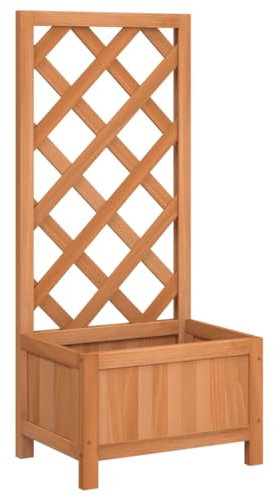 vidaXL Fioriera con Traliccio Marrone in Legno Massello di Abete