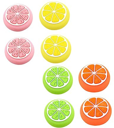Uonlytech 8 Pcs Silicone Joystick Thumb Stick Covers Smooth Surface for Mini Console, Anti-skid Fruit Design for Controller Accessories