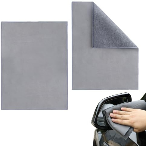 JCUGSBS 2 Bayetas Microfibra Coche, Toalla Secado Coche Paños Microfibra Suaves, Profesional Super Absorbente Toalla Secado Coche para Pulir Coches o Motocicletas, Cocina, Cristal