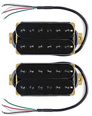 Bridge Pickup Doppelspule Humbucker Pickups Für E-Gitarren-Pickup Schwarz Gitarren Tonabnehmer (Color : Black Neck Qinqiao)