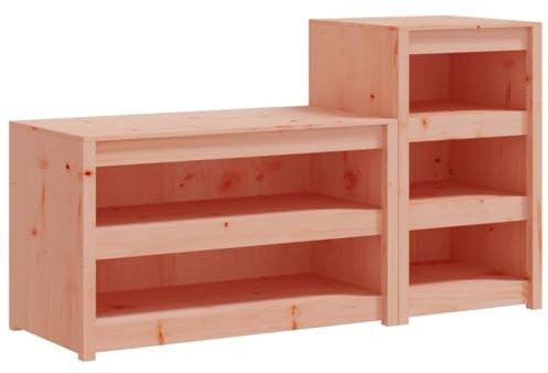 vidaXL Outdoor Kitchen Cabinets Cupboard/Sideboard Set - 2 pcs Solid Douglas Wood, Modular, Ample Storage, for Garden, Patio, Terrace, Brown, 106 x 55 x 64 cm, 55 x 55 x 92 cm