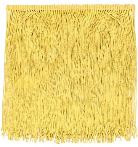 QUARKZMAN 2 Yardas 8 Franja de Flecos de Cadena Recorte Borla Cinta de Costura Franja de Flecos de Poliéster para Manualidades de Costura DIY Ropa Decoración de Pantalla de Lámpara, Dorado