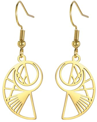 Goldener Schnitt Ohrringe für Mathe-Liebhaber Fibonacci Spirale Tropfen Ohrringe Fibonacci-Zahlen Schmuck Heilige Geometrie Mathematik Geschenke für Frauen Mathematiklehrer Architekt (gold 2)