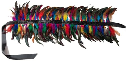 Anevous Feather Schal Damen, Gothic Feder Cape Stola Shrug, Federkragen Poncho mit Feder Manschette, Schulter Federumhang, Federn Kostüm für Kostüme Cosplay Partys Feste Karneval,Bunt