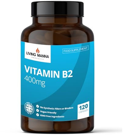 Vitamin B2 Riboflavin 400mg Capsules | 120 Vegan Capsules | Living Manna