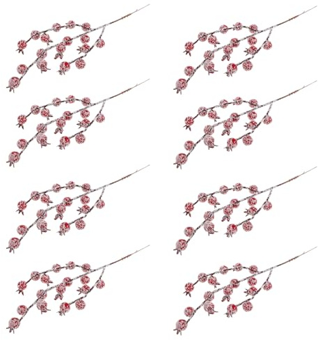 Cabilock 15pezzi Bacche Artificiali Rosse Natalizie Steli Di Bacche Rosse Artificiali Decorazioni Per Casa Invernali Forniture Per Creazione Di Ghirlande Centrotavola Floreali