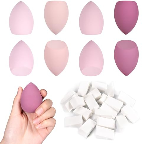 Make up Schwamm set mit Powder Puff Dreieck, 32 Stück Makeup Schwämmen Beauty Sponge für Blending Flüssigkeit Foundation Puder, Wiederverwendbar Weich Puderquaste