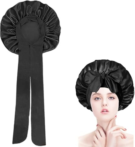 MALOUSUN Seidenhaube zum Schlafen,Satin Schlafhaube,Silk Bonnet Sleep Cap,Seiden Bonet,Lockenhaube,Satinhaube,Satin Haarhaube,Trockenhauben für Haare Damen und Herren,Motorhaube für Nacht & Alltag