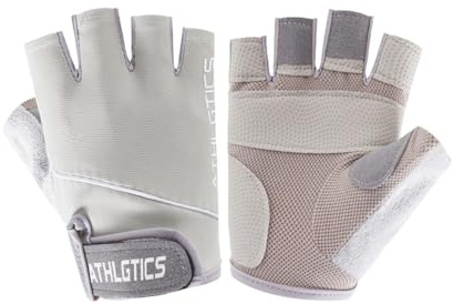 STIM 1 Paar Halbfinger Handschuhe für Herren Damen Atmungsaktive Kletterhandschuhe Outdoor-Fitnesshandschuhe Graugrün M
