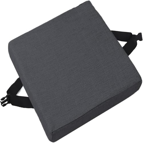 AQIGR Sitzkissen Sitzerhöhung Stuhl Bodenkissen Stuhlkissen 40x40 45x45 50x50 35x35 mit Memory Foam Sitzpolster für Indoor & Outdoor Gartenstuhl Balkon Terrasse(Dunkelgrau,50x50x8cm)