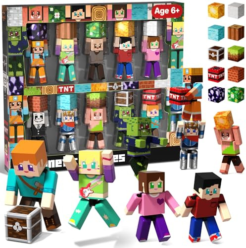 Magneverse 20 Pcs Magnetic Action Figures Playset - Magnetic Building Blocks, Magnet Cubes and Rotatable Figures Character Toys for Kids, Birthday Gift for 6+ Year Old Boys Girls (Patent Pending)