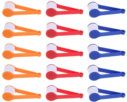 Abaodam 15pcs Portable Eyeglass Cloth Mini Clip Cleaner for Glasses Lens Cleaning Cloths Compact Design for Travel