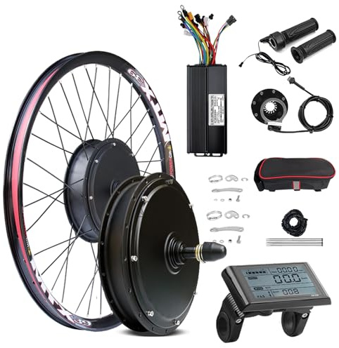 SNHMFUH Kit de bicicleta eléctrica de 52 V 2000 W, rueda trasera de motor de rueda trasera con controlador de 3 modos de 45 A, pantalla SW900, para deserciones de 135 mm a 142 mm, 52 V 2000 W, 27.5