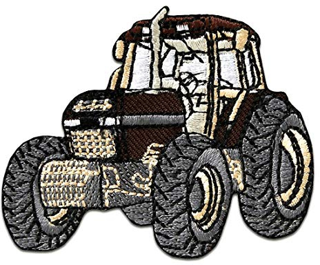 Mono-Quick Traktor Aufnäher zum Aufbügeln 6,5 x 5 cm Bügelbild für Kinder mit Bauernhof Baustelle Action Spielspaß, Bügelpatch Patches Bügelflicken Kindergeburtstag