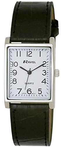 Ravel - Unisex Traditional Rectangular Watch with Clear Numeral Dial