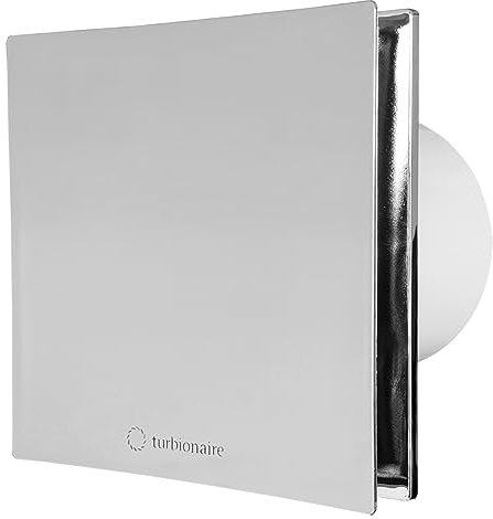 Turbionaire Arte 100 SC Ventilateur Silencieux de Salle de Bain 100 mm Chromé Extracteur Standard pour cuisine, Valve de non-retour Protection IPX4