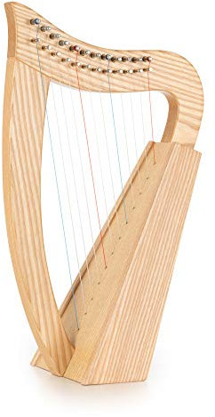 Classic Cantabile Keltische Harfe - Kompakte Celtic Harp aus Eschenholz - 12 Saiten - In C-Dur gestimmt - Inklusive Tasche und 2 Stimmschlüssel - Höhe: 51 cm