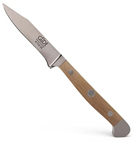 GÜDE Solingen - Gemüsemesser geschmiedet, 8 cm, Walnussholz, ALPHA WALNUSS, Doppelkropf, Handmade Germany