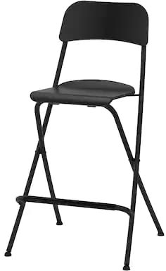 I-K-E-A FRANKLIN Barhocker mit Rückenlehne, klappbar, schwarz/schwarz, 63 cm + gratis Finchley Nachfüllstift