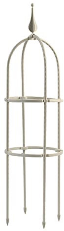 SMYORR Obélisque de Jardin,Colonne Rosier,Arch Plante Grimpante,Treillis en Métal Cages de Plantes pour Roses,Légumes,Fruits,Vignes/White / 20x75cm