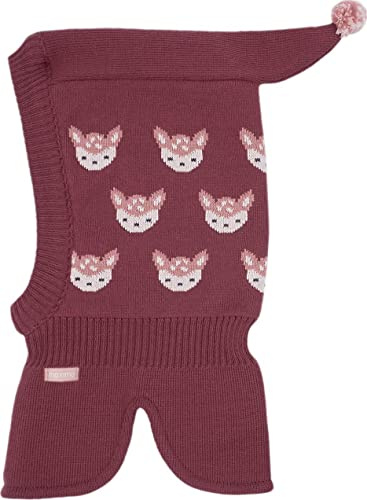 Maximo Mädchen Mütze Schlupfmütze Bordeaux/Creme/Altrosa/Schwarz 53