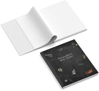 easyprint Poesiealbum personalisiert mit Name | Design Schule | 148 x 210 mm | Hardcover | Papier 100 g/m² | Blanko Innenseiten | Freundebuch | Erinnerungsbuch