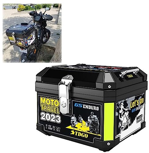 Topcase Motorradkoffer Passend Für 2 Helme, Top Case Roller Koffer Wasserdicht 45L/57L Helmkoffer Motorrad Heckbox Für Roller, Motorrad, Mofa & Quad, Mit Sicherheitsschloss ( Size : 45L Motorcycle Tru
