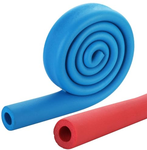 Scaffold Protection Foam Tube - Pipe Insulation 7mm/0.3in, 15mm/0.6in, 20mm/0.8in, 25mm/lin Thickness 1.8m/2m Length - Construction Site Padding Foam Tubing(Red,16mmx7mmx1.8m)