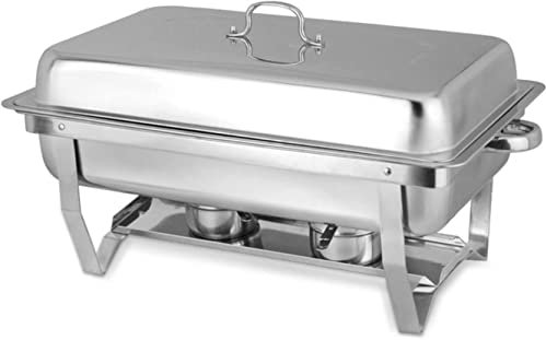 Edelstahl-Speisewärmer für Buffet, Catering-Pfanne, Buffet-Heizung, Chafing Dish aus Edelstahl mit Lebensmittelpfannen, Brennstoffhaltern, für Catering-Buffet (Farbe: DREI Gitter) (DREI Gitter)