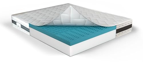 MUUN - Einzelmatratze 80x200 cm, Höhe 21 cm, In Memory Foam, Hypoallergen, Isoliert Bewegung, Pflegeleicht, Flexibel und Weich, Garantiert 20 Jahre, Modell IRIS