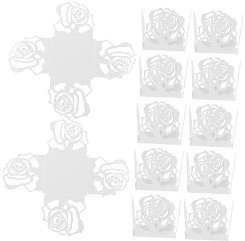 Hoement 50pcs Elegant Paper Chocolate Trays Wrapping Paper Trays for Wedding Party Dessert Candy Wrapping