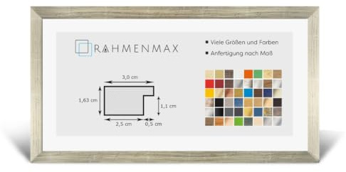 Morena MDF Rahmen für Bild 40x120cm Metallglanz mit Acrylglas | zum Aufhängen Hoch- und Querformat/Weiße Rückwand/Maßanfertigung möglich/Puzzle Rahmen/mit 1mm Antireflex Acrylglas