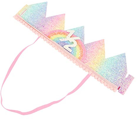 RORPOIR Kids Rainbow Crown Headband Für Geburtstagsfeier Farbenfrohes Haarband Mit Nummer Leicht Und Tragbar Perfektes Foto-requisit Für Unvergessliche Momente