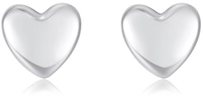 Estrellique Klein Ohr Stecker 925 Silber Ohrringe, Herz Ohrschmuck für Damen Mädchen, 925 Sterling Silber Ohrstecker, Hypoallergen Knorpel Schlafen Ohrringe, 5mm Einfache Ohrstecker Schmuck Geschenk