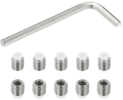 PATIKIL M10x10mm Vis Sans Tête Nylon, 10Pcs en Acier Inoxydable 304 Boulon Tête Hexagonale Métrique Six Pans Creux, Antidérapant, Entraînement Hexagonal Interne avec Clé Six Pans