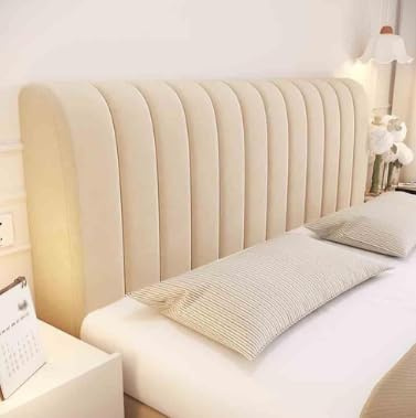 Hearda Bett Kopfteil Bezug 180 cm, Khaki Gesteppter Verdicken Kopfteilbezug Mit Füllung, Staubdichte Dehnbare Betthusse Kopfteil, Headboard Cover Waschbar