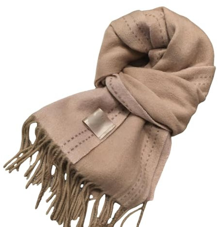 MYSXSWHL Schal Warmer Wollschal Von Frauen, Genähtes Design, Winterfarbschal -schal Von Frauen, Frauen Im Winter Von Frauen-beige Pink-36 * 190 cm
